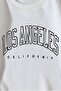 Women's White Crew Neck Los Angeles Printed Sweatshirt - 4