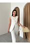 Stone 100% Cotton Slit Pencil Skirt Vest Set - 4