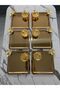 2 Different Models of Gold 6-Piece Steel Square Presentation Trays and Butterfly Shape Food Container - 3