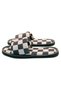 Men's Black and White Checkered Patterned Open-Front Soft Sole Home Slippers - 4