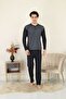 100% Cotton Single Jersey Jacquard Men's Pajama Set 1095 - 3
