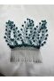 Turquoise Crystal Jewelled Special Day Bridal Hair Accessory - 3