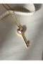 Steel Pink Heart Key Necklace - 3