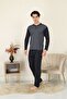 100% Cotton Single Jersey Jacquard Men's Pajama Set 1095