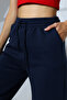 Shardonlu Combed Cotton Compact Wide Leg Winter Palazzo Sweatpants 21776 Dark Blue - 3