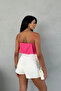 Pink Adjustable Strap Collar Blouse - 3