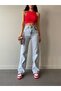 Stonewashed Women's Light Blue High-Waisted Wide-Leg Loose Palazzo Jeans - 4