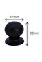 Porcelain Handle-Cabinet-Drawer-Furniture-Kitchen-Child-Handle-Ruby Button Matte Black-Stk0166 - 2