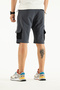 Men's Gray Breathable Lycra Fabric 5-Pocket Outdoor Capri Shorts - 6