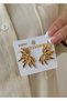 Gold Women's Half Flower Earrings - 2