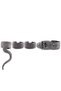 Men's Metallic Anthracite Lacquer Plated Adjustable 4-Piece Snake Ring Set - 5