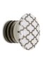 Luxury Porcelain Button Furniture Drawer Cabinet Door Handle Handle White Antique Silver - 2