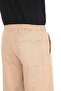 New Season Men's Brown Linen Look Shorts, Summer Comfortable Cut Shorts with Elastic Waist - 9
