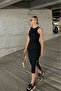 Women's Black Midi Length Pencil Dress