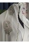 Medina Silk Embroidered Tied Prayer Dress+Shawl, Silk Morning Gowns, Dowry Prayer Dress & Morning Gowns - 8