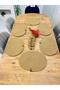 Jute wicker Placemat oval coaster and basket 13 pieces - 5