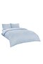 Light Blue Double Duvet Cover Set - Cord Piping, Pillowcase, Summer Thin Fabric - 2