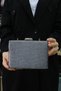 Women's Gray Glitter Evening Dress, Clutch Evening Bag - 4