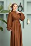 Long Brown Dress - Waist-Tied - 5