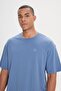 Men's Indigo Loose Fit Loose Fit 100% Cotton Printed Crew Neck T-Shirt - 3