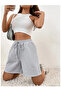 Women's Gray Shorts Comfortable Wear Seasonal 2 Thread Shorts