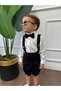 White Shirt and Black Slippers (Black Bow Tie Included) Children's and Baby Clothing Gift - 3