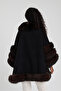 Fur Detailed Women's Poncho Shawl - 6