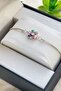 Adjustable Zircon Stone - Silver Color Lotus Flower Patterned Women's Bracelet - 2