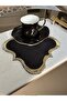 6 Wide Wrapped Embroidered Coffee Cocktail Serving Napkins - 5