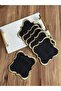 6 Wide Wrapped Embroidered Coffee Cocktail Serving Napkins - 2