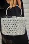 Square Silver Crystal Stone Evening Dress Bag - 7