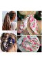Trend Fashion Pearl Elastic Fruit Patterned Scarf Shawl Scarf Pendant Buckle Pink Peach - 3