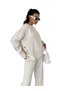 Modern Design Stylish Two-Piece Women's Knitwear Set with Metal Button Detail Sweater and Trousers - 104 - 3
