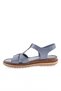Women's Cross Strap Velcro Sandals Denim Honeycomb Genuine Leather 341133243 - 3