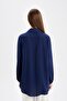 Regular Fit Shirt Collar Basic Plain Viscose Long Sleeve Shirt Tunic D2613Ax24Au - 6