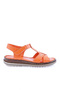 Women's Cross Strap Velcro Sandals Orange Genuine Leather 341133243