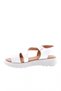 Women's Row and Cross Strap Ankle Velcro Strap Zenne Sandals White Genuine Leather 86132110 - 3