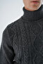 Men's Anthracite Turtleneck Knitted Wool Knitwear Knitted Sweater Trist-5336 - 3