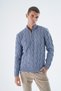 Men's Aviator Half Fisherman Zippered Hair Braided Wool Knitwear Knitted Sweater Trist-5339