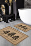 Patterned Printed Soft and Durable Bath Mat Set - Machine Washable - 2