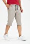 Men's Cotton Linen Bermuda Capri Long Shorts with Elastic Waist Below the Knee - 2