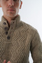 Men's Mink Half Fisherman Buttoned Hair Braided Wool Knitwear Knitted Sweater Trist-5334 - 7
