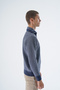 Men's Navy Blue Truck Collar Jacquard Tricolor Zippered Wool Knitwear Knitted Sweater Trist-5340 - 3