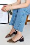 Blush Leopard Pointed-Toe Short Block-Heel Women's Shoes - 5