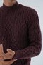 Men's Burgundy Half Fisherman Ribbed Knitted Wool Knitwear Knitted Sweater Trist-5343 - 6