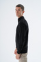 Black Men's 100% Cotton Zippered Stand Collar Knitwear Cardigan Trist-1190 - 5