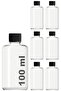 100 ml Transparent Small Bottle 100 cc Black Leak Proof Lid Glass Bottle Gift 6 Pieces