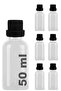 50 ml Clear Leakproof Black Cap 50 Cc White Glass Bottle, 6 Pieces