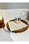 Pack of 2 Lacy Beige Gingham Cocktail Presentation Napkins - 4