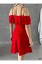 Stretchy Crepe Fabric Two Layers Flounced Sling Detailed Evening Dress Homecoming Dress Mini Dress - 3
